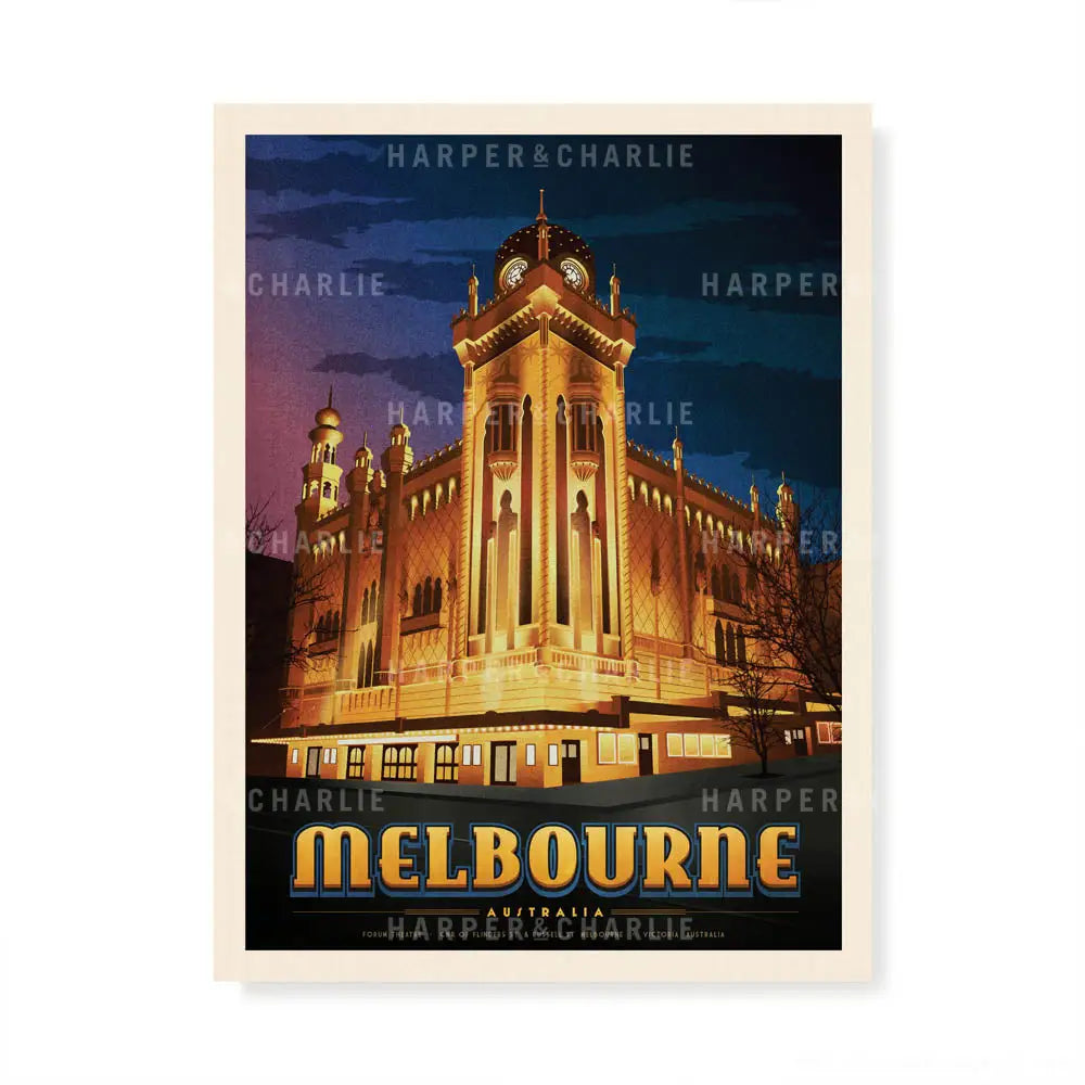The Forum Theatre Melbourne colour print by Harper and Charlie