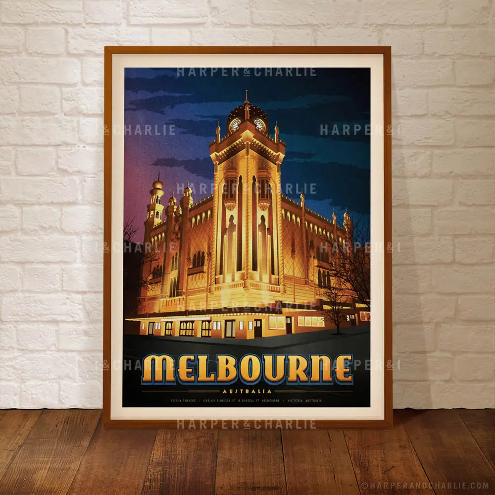 The Forum Theatre Melbourne framed colour print by Harper &amp; Charlie