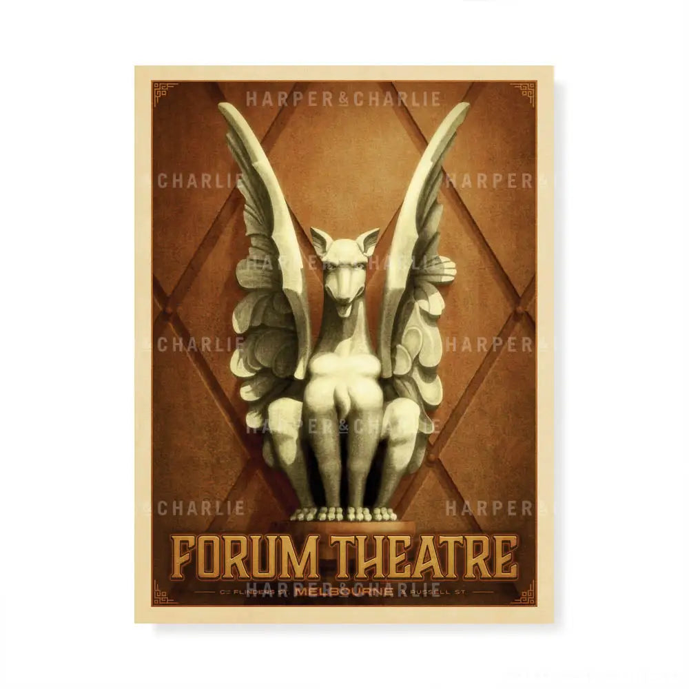 The Forum Theatre Melbourne Gargoyle Colour Print