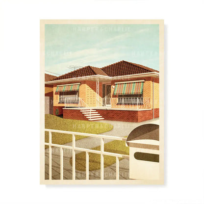The Suburban Dream house colour print by Harper &amp; Charlie