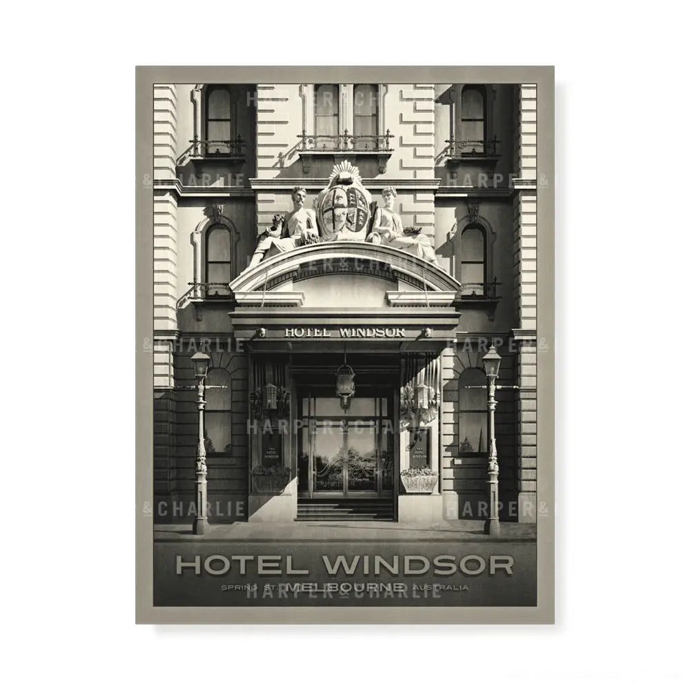Hotel Windsor Melbourne, black and white print