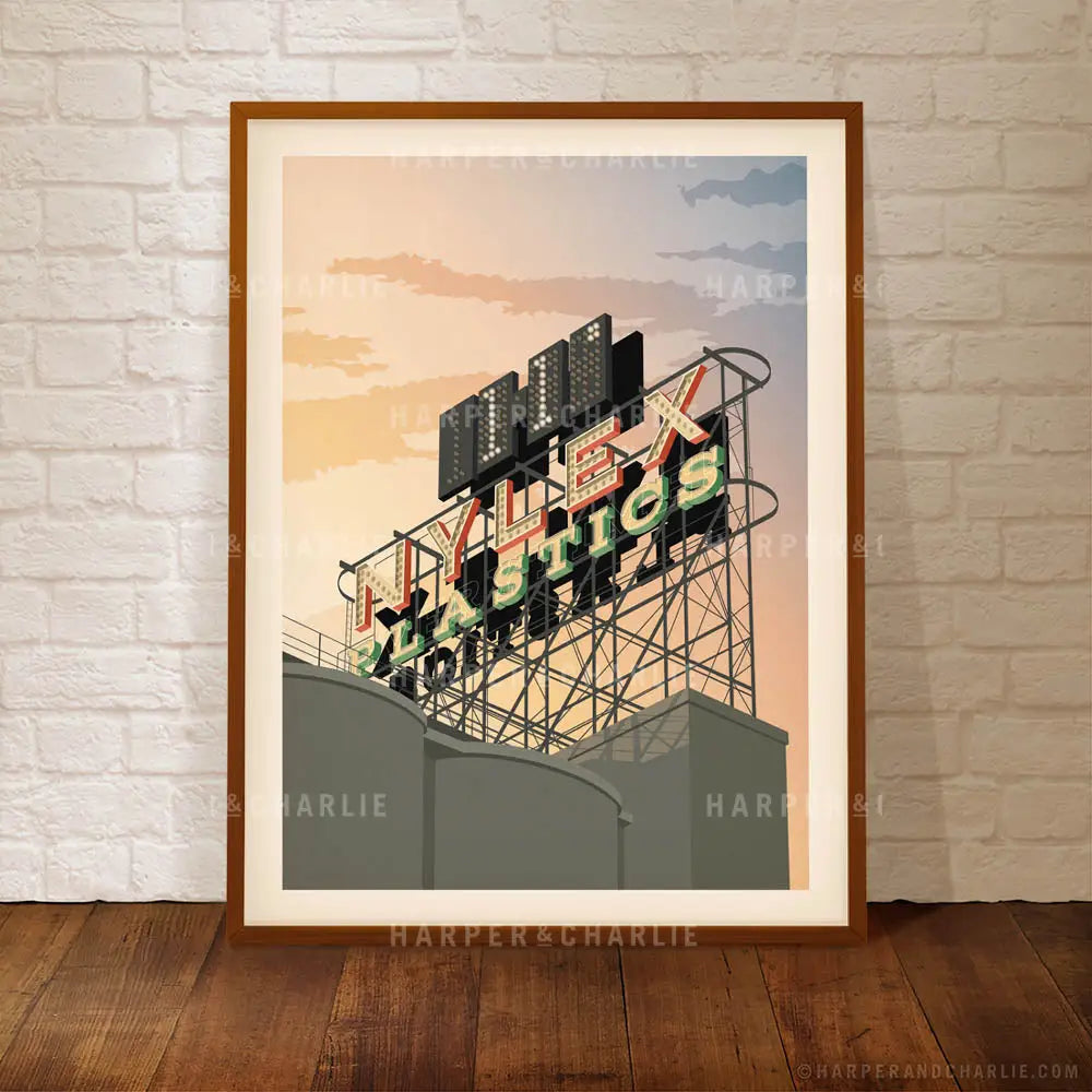 Nylex Clock Sign Melbourne colour poster 11 degrees by Harper and Charlie