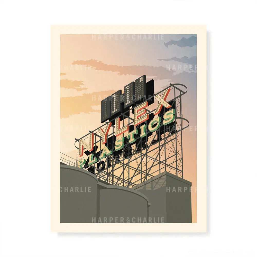 Nylex Clock Sign Cremorne Melbourne colour print by Harper and Charlie