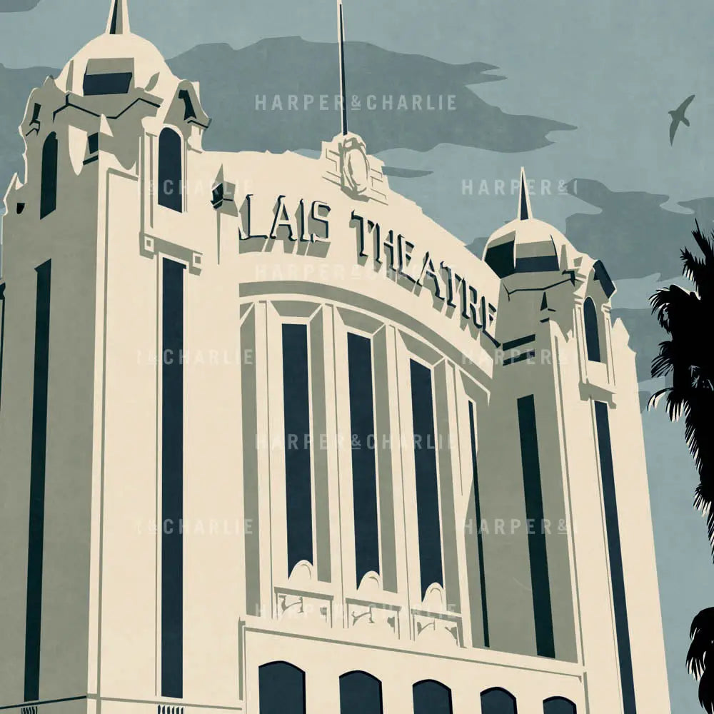 Palais Theatre St Kilda Blue Sky Colour Print close up view