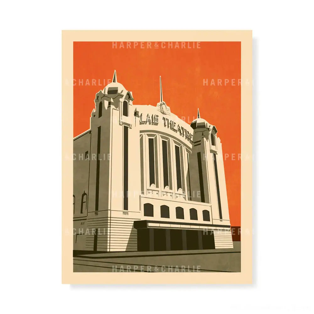 Paalais Theatre St Kilda Orange Sky Colour Print