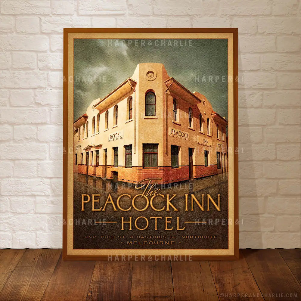 peacock inn hotel northcote Melbourne print 