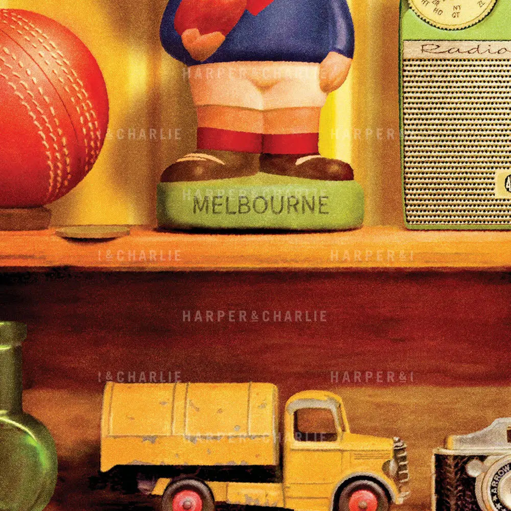Treasured Possessions Melbourne Vintage Print Close Up View