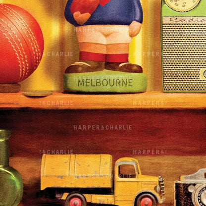 Treasured Possessions Melbourne Vintage Print Close Up View