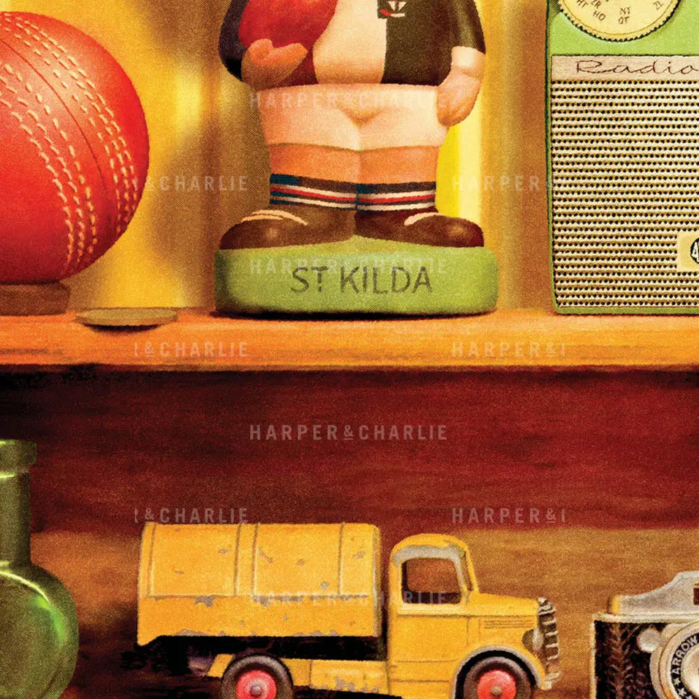 Treasured Possessions St Kilda Vintage Print Close Up View
