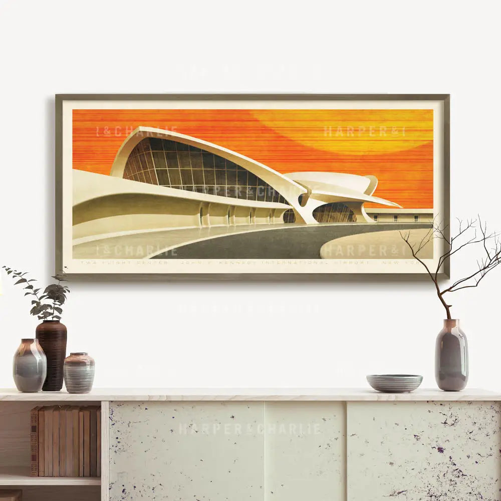 TWA Flight Center Colour Print Framed 