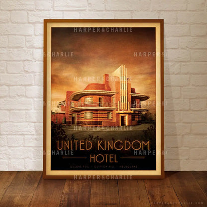 United Kingdom Hotel, Clifton Hill Portrait Colour Melbourne Print Framed