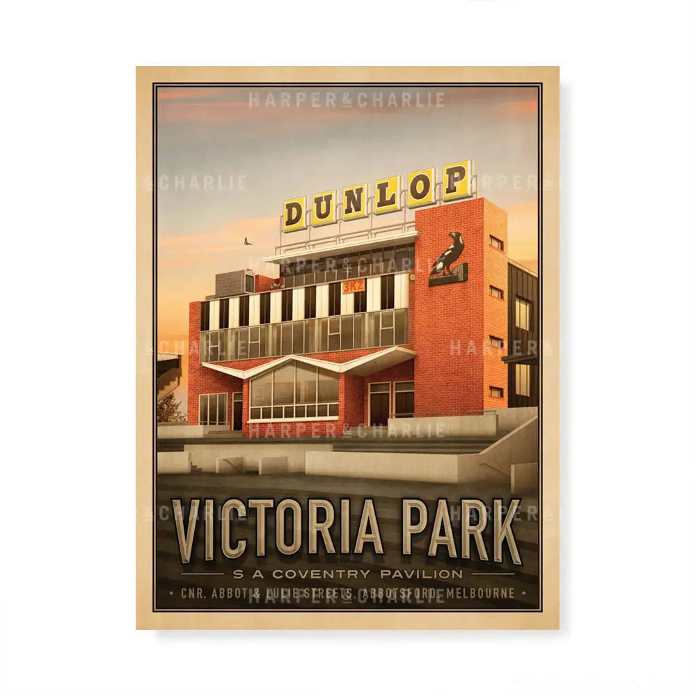 Victoria Park Collingwood Football Club Dunlop Sign Colour Print