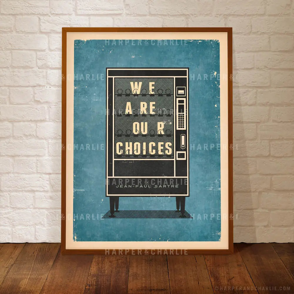 Jean-Paul Sartre Quote Retro Print