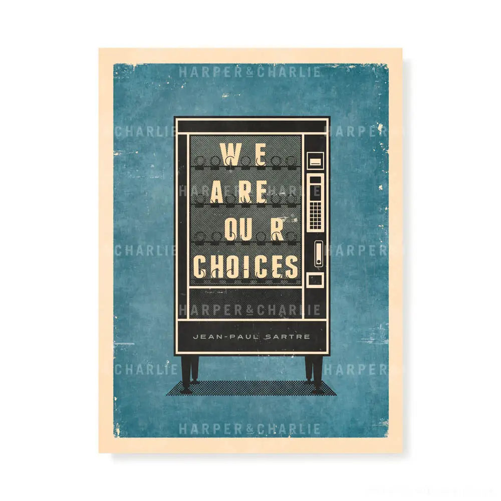 Jean-Paul Sartre Quote Retro Print