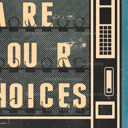 Jean-Paul Sartre Quote Retro Print Close Up View