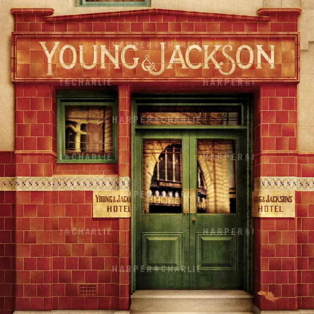 Young &amp; Jackson Hotel Melbourne colour print close up